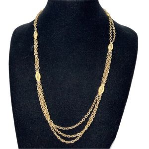 Sterling Three Layer Gold Necklace